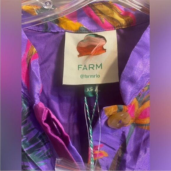 FARM Rio NWT Maxi Flowers Maxi Dress Purple Size XS MSRP $265 - Picture 11 of 11